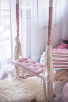 100% fait à la main bohème macramé Rectangle balançoire intérieur extérieur grand hamac suspendu chaise tissé à la main avec balançoire Design