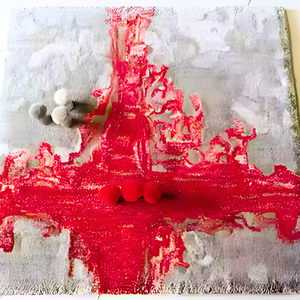 "Alfombra de pared a pared de lana/seda abstracta moderna hecha a medida para el hogar y la oficina" - Product Image 1