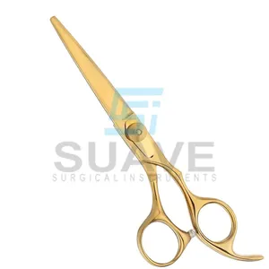 Pegangan warna emas gunting khusus Baber kualitas tinggi 6.5 inci gunting penata rambut dengan instrumen bedah SUAVE