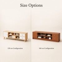 Meuble TV moderne en bois massif, console multimédia avec tiroirs de rangement pour salon, hôpital, école - Écologique et durable