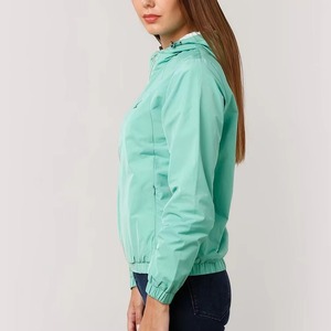 Veste d'extérieur personnalisée pour femme coupe-vent Manches longues Nylon sergé Bomber Veste coupe-vent - Product Image 3