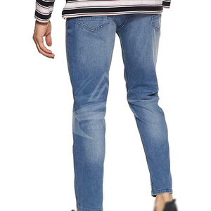 Stock Fashion Men's Regular Fit Mid <b>Waist</b> 100% Cotton <b>Jeans</b> Wholesale Denim Pants - Product Image 2