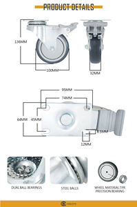Ruedas Giratorias de 4 Pulgadas con Doble Bloqueo de Seguridad y Ruedas de Espuma TPR Silenciosas, Resistentes - Product Image 2