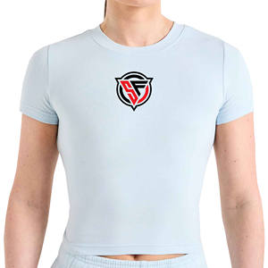 Femmes bébé t-shirts en gros à la mode haut court léger vêtements de sport d'été Slim Fit Fitness Yoga Gym haut d'entraînement à manches courtes - Product Image 6