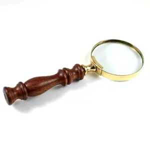 High Quality Wooden Handle Magnifying Glass indian handmade for practical use and Wooden Magnifying glass