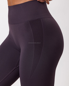 Leggings taille haute respirants et sculptants avec logo personnalisé, ceinture élastique, longueur genou, pour femmes, prix de gros - Product Image 4