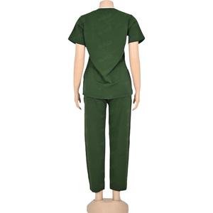 Tenues d'hôpital unisexes Blaze confortables et élégantes, ensembles de blouses et pantalons fonctionnels à col montant et manches courtes en tissu sergé - Product Image 4