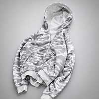 Sweat-shirt à capuche réversible personnalisé pour homme, imprimé camouflage, en molleton de coton, style streetwear vintage, unisexe