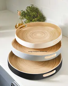Set di piatti di bambù filato piatti di frutta con vassoio di bambù prezzo economico e Logo Laser inciso da Eco2go Vietnam