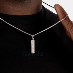 Colgante de Plata de Ley 925 Hip Hop Iced out Skyline con dijes de Joyería de diamantes VVS Moissanite para hombres y mujeres - Product Image 3