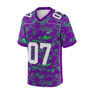 Maillot de football américain à manches courtes personnalisé pour hommes, tissu respirant et à séchage rapide, logo d'équipe personnalisé - Product Image 5