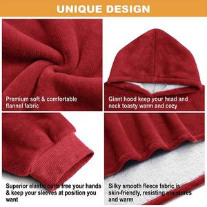 Sudadera con Capucha para Mujer, Personalizable, de Lana/Viscosa, Estilo Holgado, Larga, Abrigada para Invierno, con Forro y Mangas Abullonadas - Product Image 4