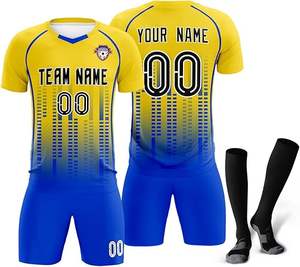 Uniforme de football de conception à la mode pour adultes avec étiquette personnalisée Techniques de coupe automatisées professionnelles Vêtements de football - Product Image 4