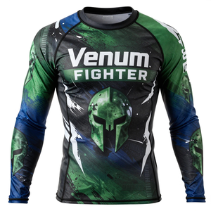 เสื้อรัดกล้ามเนื้อพิมพ์ลายตามสั่ง แขนยาว สำหรับ BJJ ยิม ฝึกซ้อม ยี่ห้อส่วนตัว Venum Fighter Rash Guard - Product Image 1
