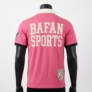 Camiseta de Rugby para Hombre, 230 GSM, Algodón y Poliéster, Diseño de Polo de Rugby Rosa, Logotipo en Tackle Twill, Camisetas de Rugby Masculinas - Product Image 6