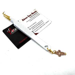 Pince à épiler fine à 90 degrés en or blanc avec charme en forme de croix, logo personnalisé, pince à épiler en acier inoxydable - Product Image 4