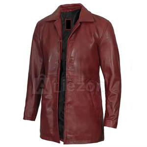 Abrigo de cuero auténtico para hombre, gabardina clásica, abrigo de cuero de ajuste cómodo para uso en invierno a un precio razonable - Product Image 3