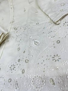 Nouvel Arrivage Ensemble CORD / Ensemble Kurti en Soie Chanderi Premium avec Broderie, Motif Unique, Couleur Blanche et Col Magnifique - Product Image 6
