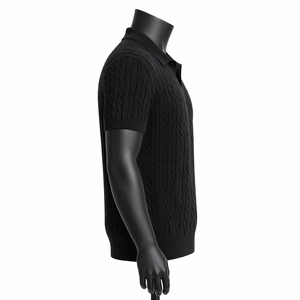 Camiseta Polo de Punto Personalizada para Hombre, Algodón Premium Texturizado, Manga Corta, Informal, a la Moda, OEM, Venta al por Mayor - Product Image 4