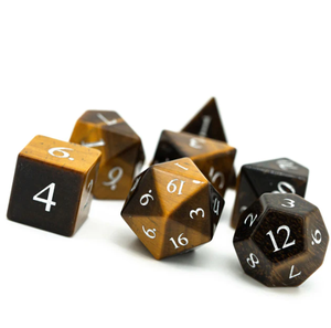 Juego de dados DnD de piedras preciosas de ojo de tigre Natural, juego de dados de todos los números, 7 piezas, RPG, gran oferta - Product Image 4
