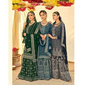 Hermosa Georgette Bordado Trabajo Estilo pakistaní Top Salwar Bodas exclusivas Compromisos Festivales Fiestas Tarifas al por mayor - Product Image 1