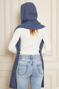 Women's Soft Textured <b>Knitted</b> Hooded <b>Scarf</b> Keeps Warm Stylish and Comfortable Stylish Look Autumn Winter ODM OEM Service - Product Image 4