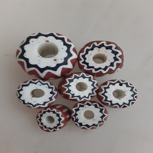 Antique 6-Couche Chevron Baril Motif Rare Vénitien Africain Commerce Cristal Lampwork Perles De Verre Multi-Taille En Vrac En Gros - Product Image 2