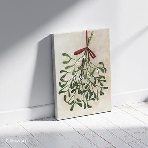 Hiện đại Cây tầm gửi trên <span class=keywords><strong>Red</strong></span> Ribbon canvas in với khung gỗ-giáng sinh trang trí nội thất nhà Máy Giá - Product Image 4