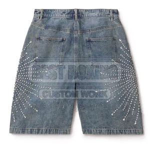 Made Pakistan prix de gros strass Shorts Fitness Wear strass Shorts pour la vente en ligne - Product Image 2