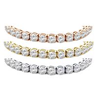 Bracelet chaîne tennis vintage en argent 925 plaqué or blanc 18 carats de haute qualité, serti de moissanite 4,00 mm couleur D VVS1, cadeau idéal pour femme