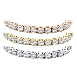 Bracelet chaîne de tennis Moissanite en argent 925 plaqué or blanc 18 carats 4.00MM D couleur VVS 1 Bracelets coupe ronde Moissanite pour femme - Product Image 6