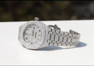 VVS Moissanite Blanc Rond Brillant Diamant Montre pour Hommes Hip Hop Style Bling Cadeau Montre - Product Image 2