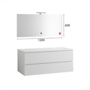 KORICINI - Ensemble de salle de bain moderne en bois rectangulaire à fixer au mur, deux pièces - Product Image 2