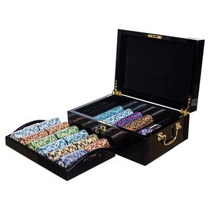 Estuche de póker, caja de madera de 3 tonos, 500 Chips, 14gms, monteclo - Product Image 1