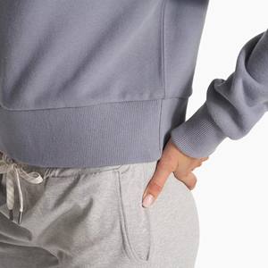 เสื้อกันหนาวมีฮู้ดผ้าขนแกะมีฮู้ดแบบลำลองของผู้หญิงเสื้อสวมหัวแบบตัดปักโลโก้ด้านหน้าซักได้สำหรับฤดูใบไม้ร่วง - Product Image 4