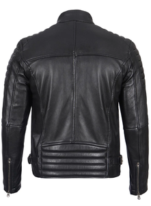 High Quality Custom 100% Genuine Leather <b>Jacket</b> with Stand Collar Winter <b>Biker</b> Style <b>Jacket</b> Breathable Inner Viscos Lining - Product Image 6