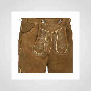 Kurz lederhose หนังแท้พร้อมโลโก้ที่กำหนดเองสำหรับผู้ชาย - Product Image 3