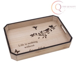 Plateau de service en bois pour thé, café et collations, design durable avec poignées de transport faciles, 100 pièces, couleurs personnalisées, non toxique - Product Image 4