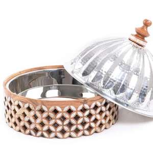 Decorative Polished Stainless Steel High Quality Eco-Friendly Covered Dome Lid Serving Bowl for Candy Dry Fruit & Snacks - Product Image 3