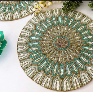 Manteles individuales con cuentas hechos a mano para decoración de mesa, fiestas de reunión familiar, corredores de alta venta - Product Image 3