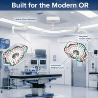 Lampe chirurgicale LED à double tête montée au plafond, sans ombre, pour salle d'opération hospitalière, équipement médical