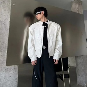 Veste de moto automne vintage pour hommes Design transfrontalier avec sensibilité Cuir à la mode ample pour Streetwear - Product Image 6