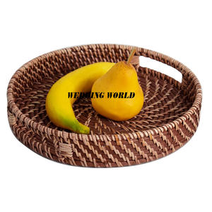 Fournisseur de plateau de service en rotin Plateau de créateur fait main de belle qualité Plateau de service en rotin fantaisie classique et élégant en gros - Product Image 2