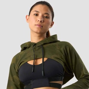 Haut à capuche court pour femmes à la mode avec poches-Pratique et élégant, parfait pour le confort en déplacement dernière Offre Spéciale - Product Image 1