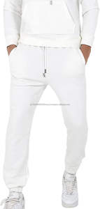 Survêtement en coton éponge 400GSM personnalisé pour hommes Pantalon de jogging à capuche surdimensionné Impression gonflée Motif uni beige Vêtement décontracté d'hiver - Product Image 3