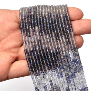 AAA + Multi Iolite Gemstone Rondelle 3mm-4mm Perles à facettes Iolite Naturelle Semi Précieuse Gemme Perles en vrac pour la fabrication de bijoux - Product Image 2