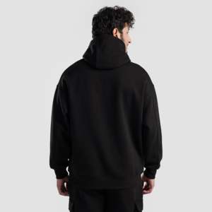 Sudadera con Capucha Cargo GAI Streetwear Negra Talla XL, Tejido French Terry 500 Gsm, Diseño con Cremallera, Patrón Liso, Lavado Ácido, Ropa de Invierno Personalizada - Product Image 2