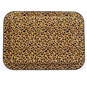 Plateau en bois rectangulaire en acier inoxydable 310x430mm à motif léopard doré moderne pour servir des aliments OEM/ODM Bienvenue - Product Image 3