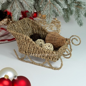 Decoraciones Navideñas de Trineo de Pasto Marino Natural Ecológicas, Adorno Navideño Único y Elegante al por Mayor - Product Image 1