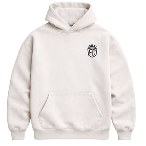 Sudadera con Capucha Extra Grande para Hombre, Color Marfil, 50% Algodón, 50% Poliéster, Hombros Caídos, Estilo Urbano, Corte Holgado, Sudadera de Invierno - Product Image 1